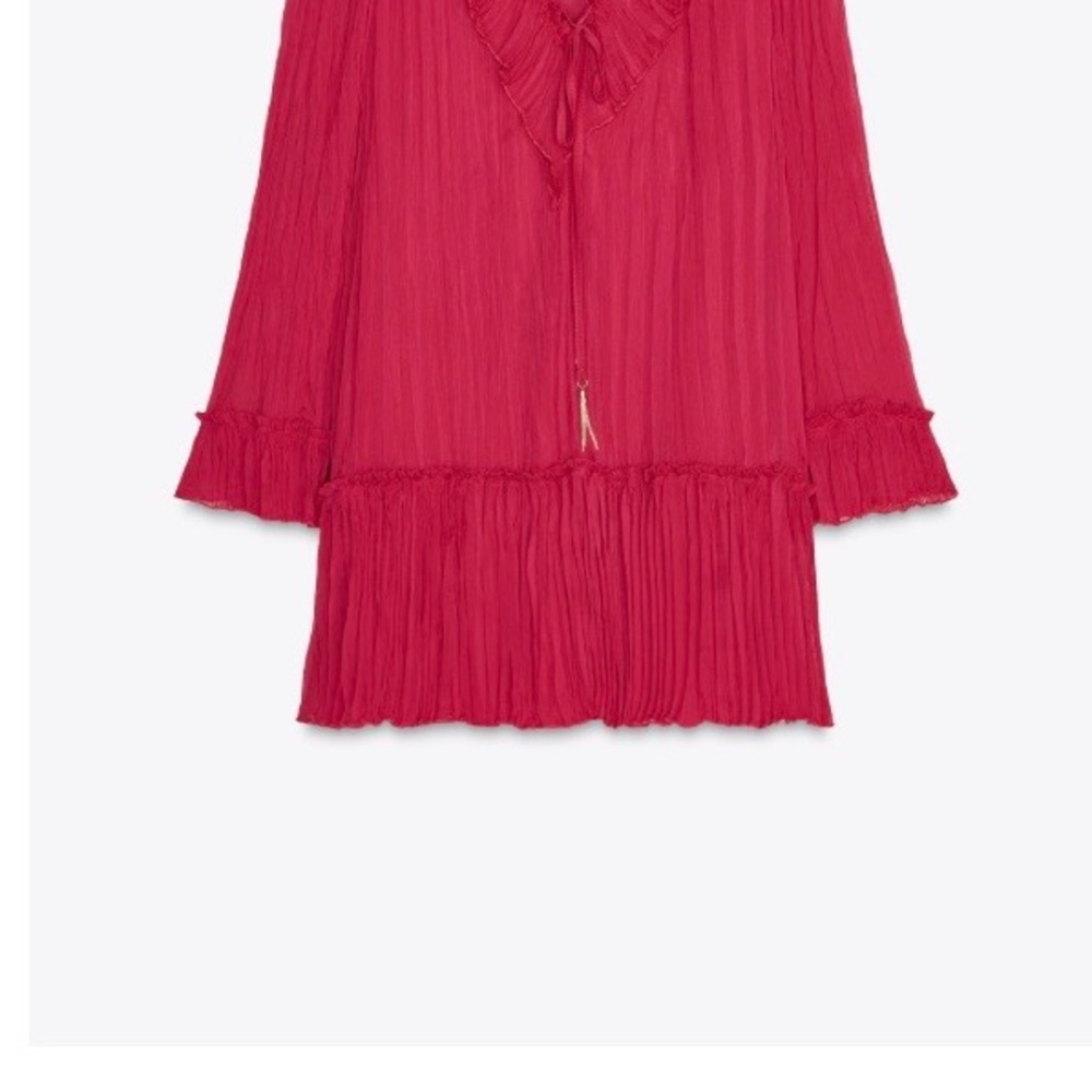 Chic Red Ruffled Dress - Picture 8 of 8